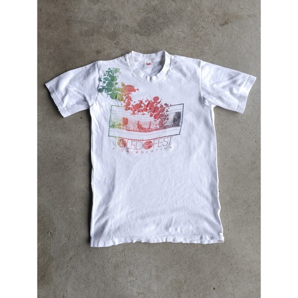 Vintage 1970s Toledo Fest Ohio White Hanes T-shirt Cotton Single Stitch Small - Picture 7 of 7